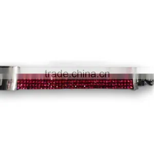 Hot Sale Gift Leather With Crystal Gem Decoration, Bracelet With Zinc Alloy Locking Part, thumbnail-3