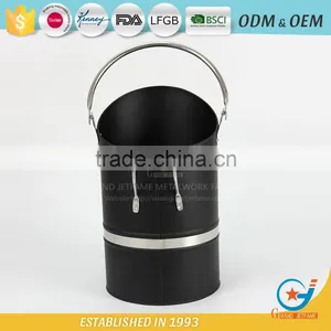 Homeware Powder Coating Black Ash Holder Iron Metal Coal Bucket thumbnail-1