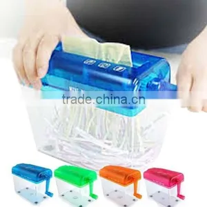 New 4 Color Mini Hand Wind Portable Mechanic Paper Shredder Office Home School thumbnail-3