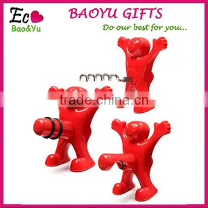 Newest Funny Happy Man Guy Wine Stopper Opener Bottle Opener Set Promotion thumbnail-1