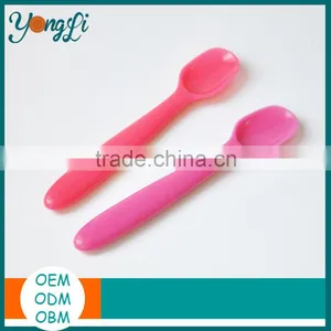 Newest Soft Tip Color Changing Heat Rubber Baby Fork Spoon thumbnail-3