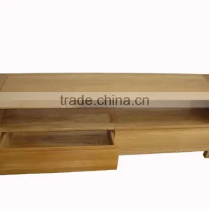 2 Drawer Oak Wood TV Stand thumbnail-3