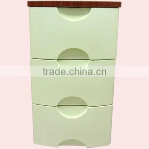 3 Layers Wooden Cover Plastic Chest Of Drawers thumbnail-4