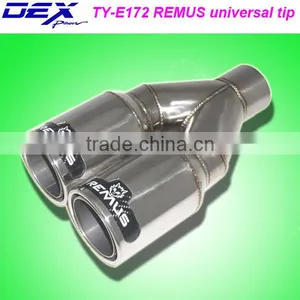 High Quality Auto Part Stainless Steel 304 and Carbon Fiber Universal Double Exhaust Tip thumbnail-2