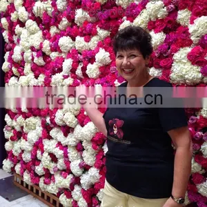 Wedding Flower Wall Backdrop, Wedding Decorate ,Silk Flower Wall Decoration With Commercial Logo thumbnail-2
