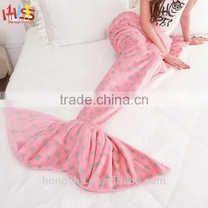 Pink Polka Dot Cute Mermaid Blanket Customize Mermaid Tail Blanket HSB7566 thumbnail-1