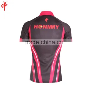 Football Rugby Jerseys,Sublimation Plain Black and Red Pantone Color thumbnail-3