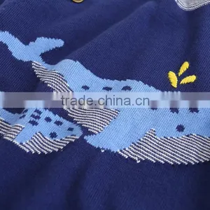 Hot Knitted Patchwork Whale Pattern Round Collar Children Sweater of High Quality thumbnail-3