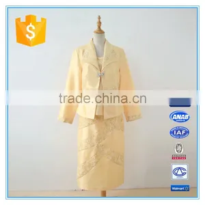 Fancy Lace Micado 3 Pieces Women Church Suit Business Suits With Pretty Buckle thumbnail-1