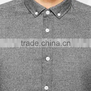 Soften Wash Shirt in Grey Marl With Long Sleeves thumbnail-3