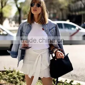 Runwaylover 5455 Sexy Cotton Flouncing White Skirt thumbnail-1