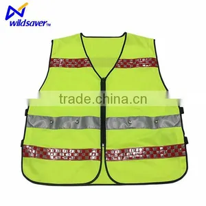 Construction Worker Waistcoat Safety Reflective Running Vest With Led thumbnail-6
