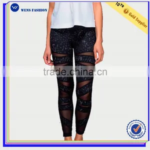 Custom Sports Yoga Wear Compression Net Yarn Mesh Leggings for Women thumbnail-1