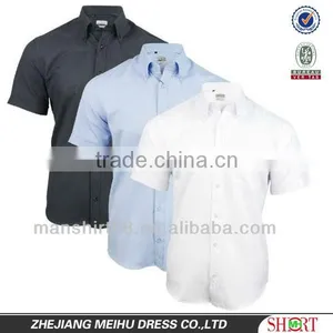 Short Sleeve Plain Oxford Work Shirt for Men thumbnail-1