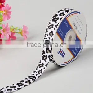 5/8" Leopard Animal Printed Grosgrain Ribbon thumbnail-1