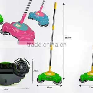 360 Degree Rotation Swirl Dustpan Broom Hand Propelled Floor Sweeper thumbnail-6