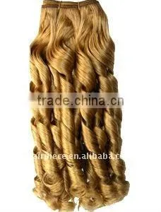 Blonde Spring Curly Human Hair Weaving Extensions, Chinese Remy Hair thumbnail-1