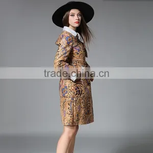 B40991A 2017 New Fashion Women Clothing Suede Long Printing Coat thumbnail-4