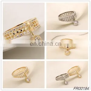 Hollow Circle Ring Small Zircon Charm Ring Delicate Engagement Ring thumbnail-1