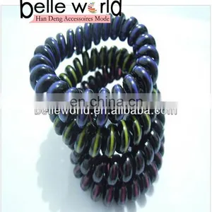 Wholesale Stripe Telephone Wire Hair Tie for Women thumbnail-1