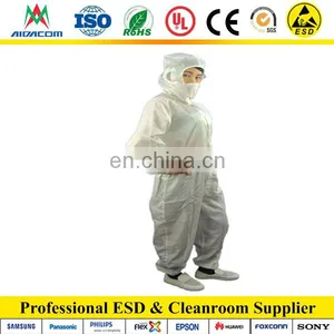 With Vertical Zipper ESD Jumpsuit, Cleanroom Antistatic ESD Coverall thumbnail-4