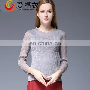 African Fancy Neck Lace Design Ladies Sexy Slim Blouses With Light Gray Lace thumbnail-3