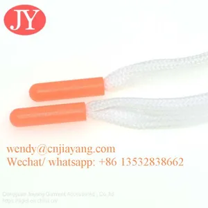 Jiayang 4.2*20mm Plastic Tips Manufactruer Glossy Orange Color Round Shape Plastic Aglet Shoelace Tips thumbnail-2
