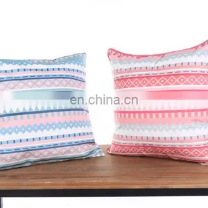 High Quality Cozy Decorative Striped Square Velvet Custom Printed Cushion/throw Pillow Cases thumbnail-3