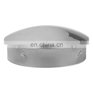 Stainless Steel Tempered Glass Stair Handrail Balustrade Fittings Pipe End Cap thumbnail-1