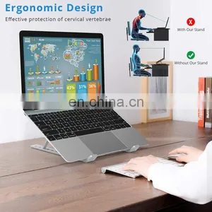 Aluminium Alloy Laptop Stand Portable Phone Holder Foldable Bracket Notebook Stands for 7 to 17 Inch Laptop Tablet thumbnail-2