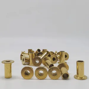 Metal Brass Copper Flat Head Hollow Tube Rivets thumbnail-5