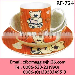 2016 Hot Sale China Manufactured 3pcs Ceramic Children Breakfast Set Dinner Set With Good Quality thumbnail-5