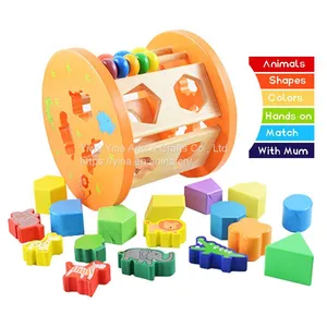 Wooden Geometric Shape Matching Educational & Learning Toy, Shape Match Toy, Shape Sorter Toy thumbnail-1