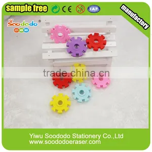 Non-toxic Wacky Erasers Gear Shape Decor Eraser thumbnail-4