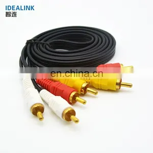 Free Sample High Quality 1.5m Black 3 Rca to 3 Rca av Cable Audio Video Cable thumbnail-1