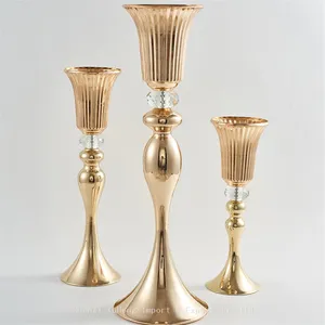 Wedding Gold Road Leader Flower Tall Table Vase Stand For Wedding Center Piece Decoration thumbnail-1