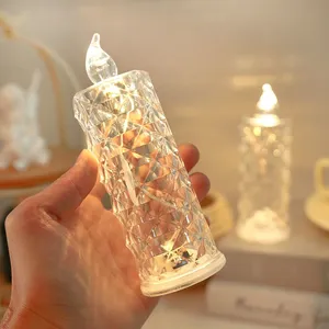 LED Rose Halo Candle Light Romantic Night Light Creative Luminous Electronic Candle Night Light thumbnail-1