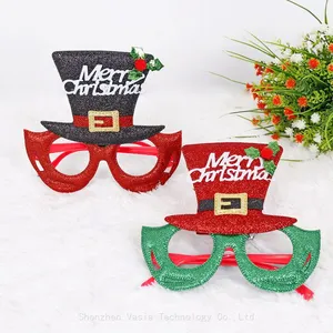 Santa Snowman Antler Christmas Glasses Frames for Adult Kids Holiday Party Decorations thumbnail-5