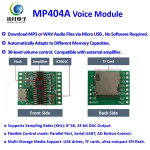 MP404A Micro USB Downloadable MP3/WAV Music Board Play Voice Module Sound Box for Plush Toys Christmas Birthday Creative Greeting Cards DIY Xmas Gifts thumbnail-1