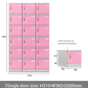Durable Staff Lockers ACH1436-Space-saving Colorful ABS Plastic Lockers for Bath Centers or Water Parks thumbnail-2