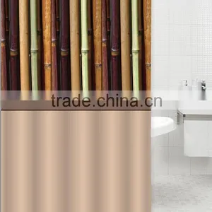 Red and Gray Blocks Printed 100% Polyester Shower Curtain for Hotel, Family, Waterproof Bath Curtain thumbnail-4