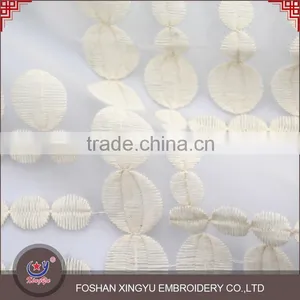 2016 Newest Design Cream-coloured Voile Cotton Embroidery Bridal Fabric for Garment Wholesale Oversea thumbnail-4