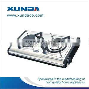 Double Burner Stainless Steel Apprearance Gas Stove thumbnail-1