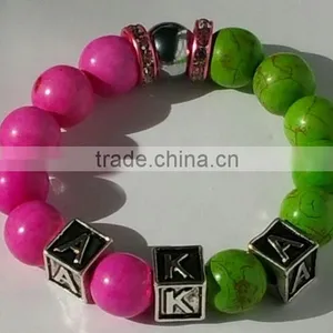 Greek AKA Alpha Sorority Natural Gemstone Bracelet Jewelry thumbnail-1
