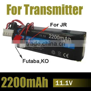 RC Radio Transmitter Battery 11.1v 2200mah Li-Po Li-Polymer Rechargeable Battery for Transmitter thumbnail-1