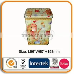 Vintage CMYK Printed Tin Box for Tea thumbnail-1