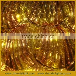 Fancy Art Hand Blown Colored Glass Shell Chromed Metal Chandelier Pendant Light thumbnail-4