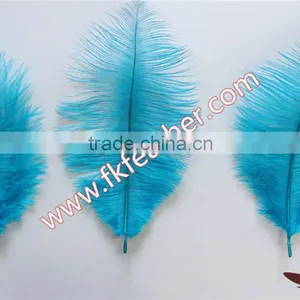 Natural Craft Ostrich Feather Fabric And Blue Decoration Ostrich Feather Coat thumbnail-2