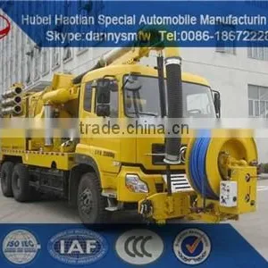 Heavy Dongfeng Self-cleaning Suction Truck for Sale Hubei Haotian New Design Vacuum Fecal Suction Truck Sewage Suction Truck thumbnail-1