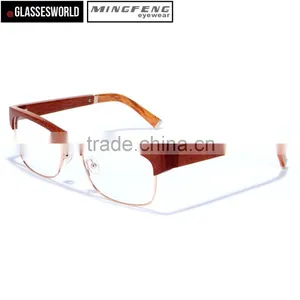 2015 Wood Frame Glasses Fashionable Wood & Metal Mix Optical Frames FW957 thumbnail-1